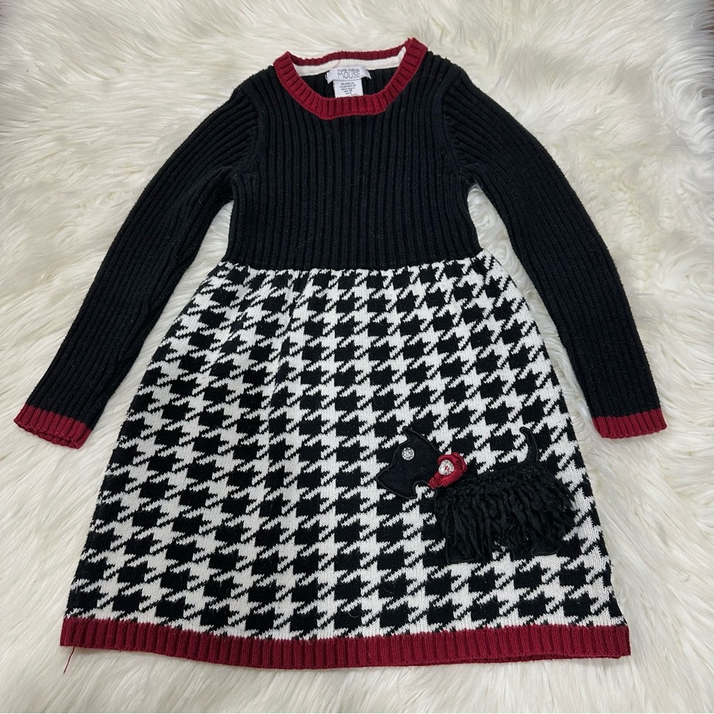 Miss Mona Mouse Girls Scottie Holiday Sweater Dress Sz 5/6